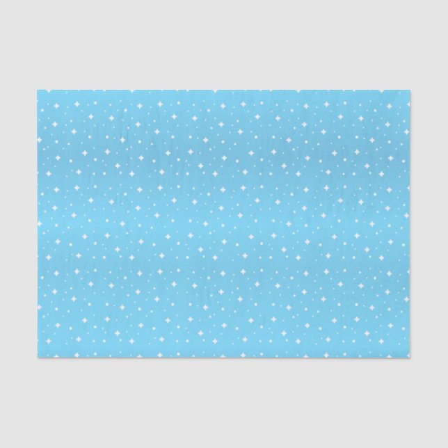 Hübsche Baby-Blau-und Weiß-Sterne Seidenpapier (Vorderseite)