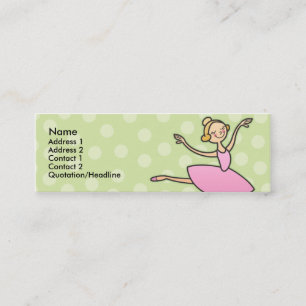 Hübsche Ballerina-dünne Visitenkarten Mini Visitenkarte