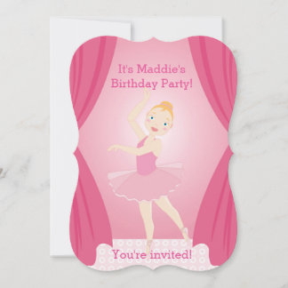 Hübsche Ballerina-Geburtstagsfeier Einladung