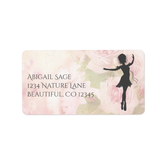 Hübsche Ballerina in Rosa Ballettadresse Adressaufkleber (Vorne)