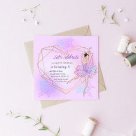 Hübsche Ballerina Pastel Square Einladung