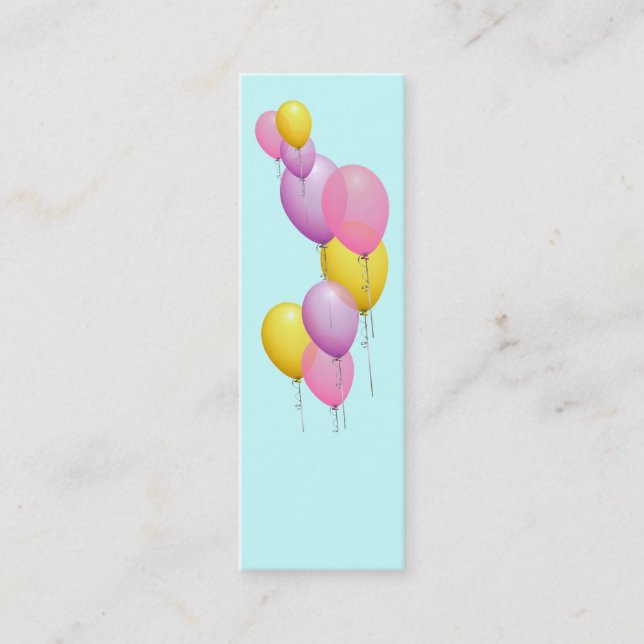 Hübsche Ballon-MiniLesezeichen Repurposed Mini Visitenkarte (Vorderseite)