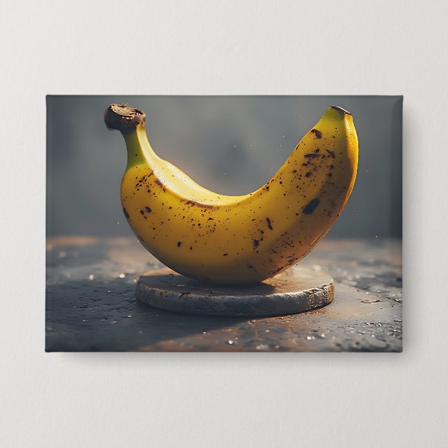 Hübsche Banane auf einem steinernen Sockel Button (Vorderseite)