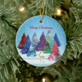 Hübsche Bäume Rentierfest Weihnachten Keramik Ornament
