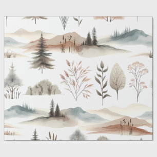 Hübsche Baumschutzmuster Pastel Wasserfarbe Geschenkpapier