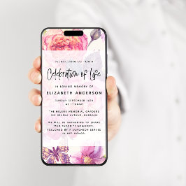 Hübsche Beerdigung der Blumen Digitale Einladung