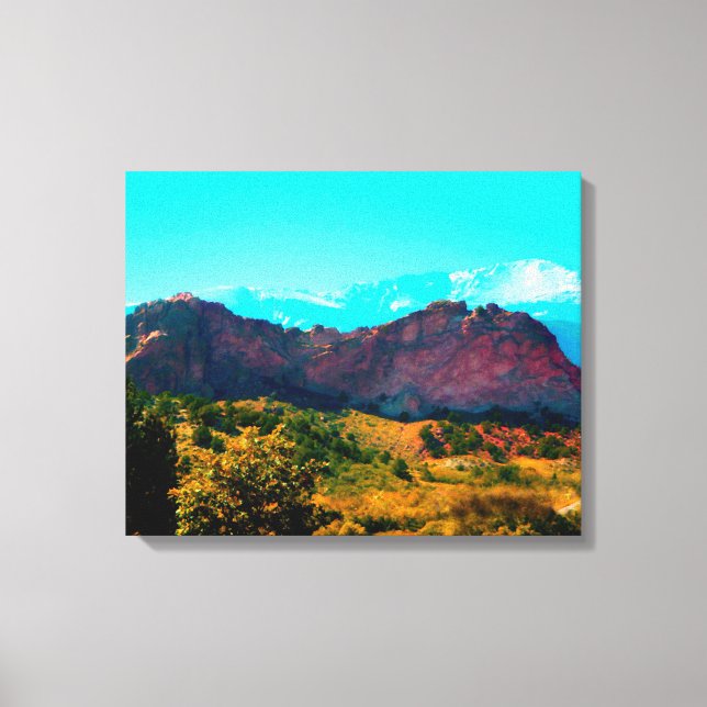 Hübsche Berglandschaft Wrapped Canvas Leinwanddruck (Vorderseite)