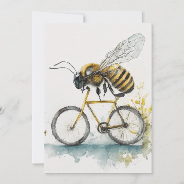Hübsche Biene, die mit dem Fahrrad zeichne, Biene Ankündigung (Vorderseite)