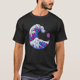 Hübsche Bisexuelle Flagge LGBTQ Bi Japanischer Wav T-Shirt