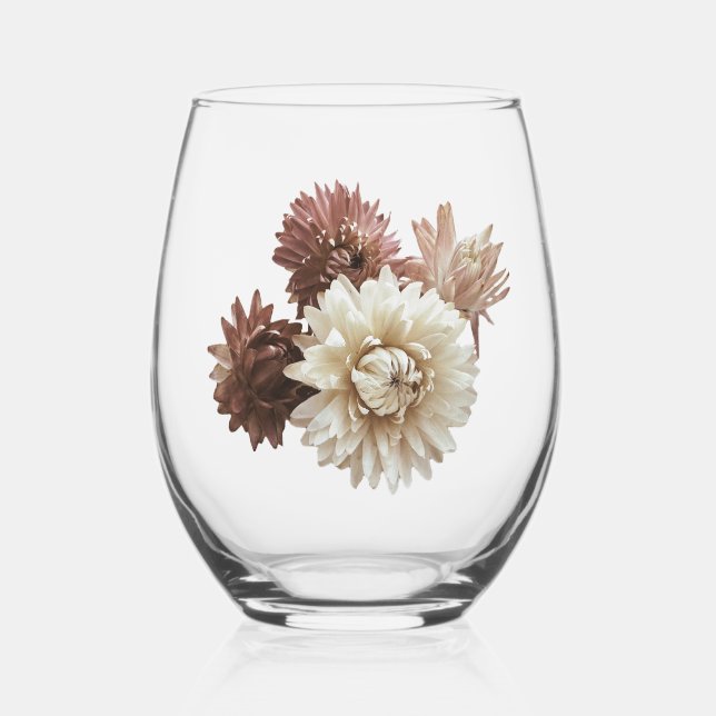 hübsche, blassrosa und lila Strohblumen Weinglas Ohne Stiel (Vorderseite)