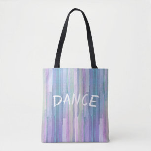 hübsche blaue Aquarellstreifen mit Texttanz Tasche
