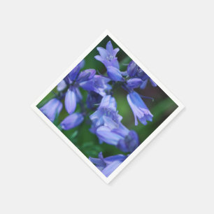 Hübsche blaue Bell-Blumen Serviette