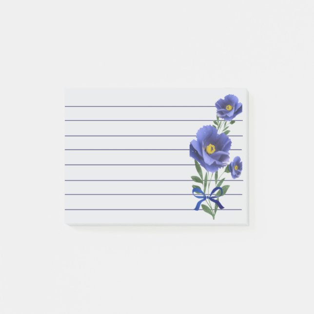 Hübsche blaue Blume  Post-it Klebezettel (Vorderseite)