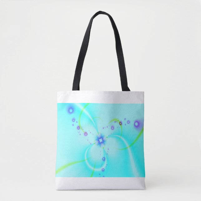 Hübsche blaue Blume Tasche (Vorderseite)