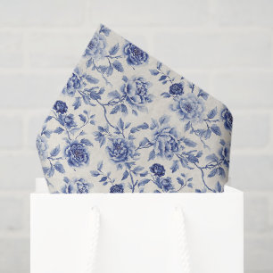 Hübsche Blaue Blumen Brautparty Seidenpapier