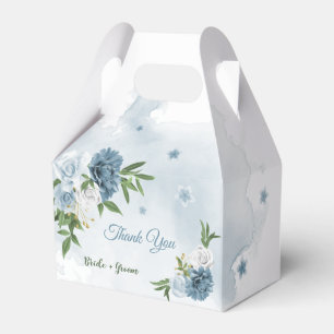 hübsche blaue Blumen Grün Geschenkschachtel