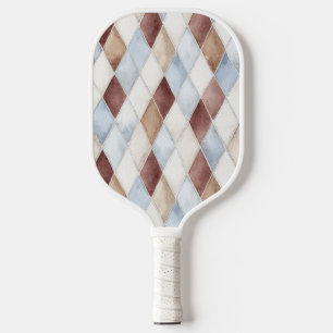 Hübsche Blaue Creme Beige Braun Diamanten   Pickleball Schläger