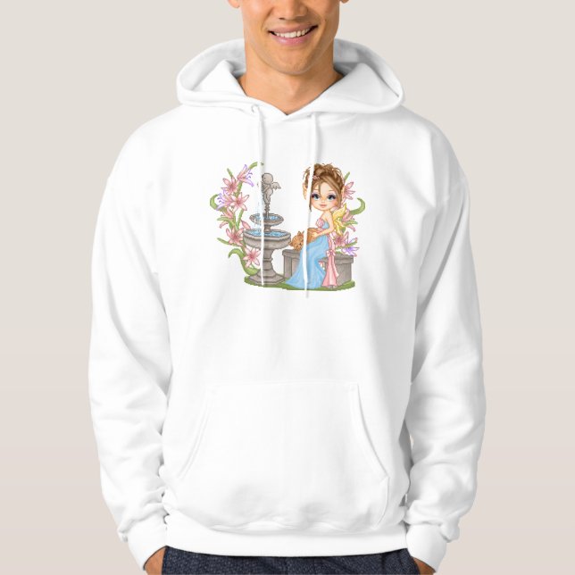 Hübsche blaue Fee Pixel Art Hoodie (Vorderseite)