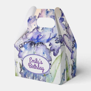 Hübsche blaue Iris-Blumen-Geburtstagstorte-Geschen Geschenkschachtel