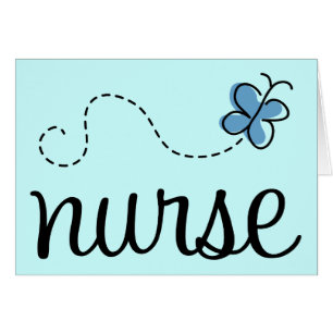 Hübsche blaue Krankenschwester-Karte