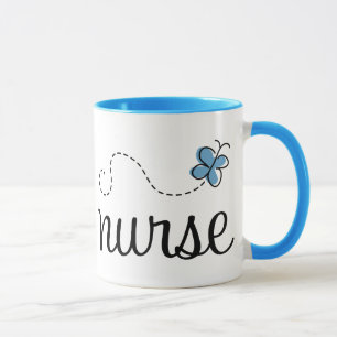 Hübsche blaue Krankenschwester-Tasse Tasse