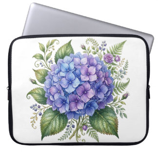HÜBSCHE BLAUE LILA SOMMERHORTENSIENBLÜTEN LAPTOPSCHUTZHÜLLE