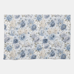 Hübsche Blaue Rose Floral Aquarell  Geschirrtuch