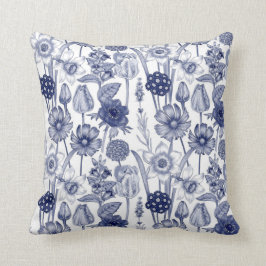 Hübsche blaue und weiße Blume Nr. 1 Kissen