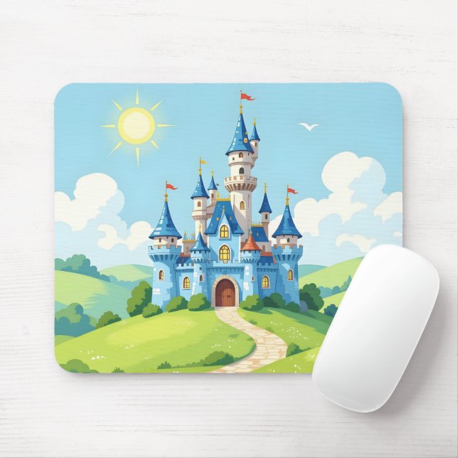 Hübsche blaue und weiße Burg Mousepad (Mit Mouse)