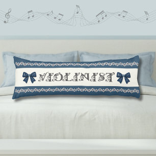 Hübsche blaue Violine Dekor Musikzimmer Körperkiss Seitenschläferkissen