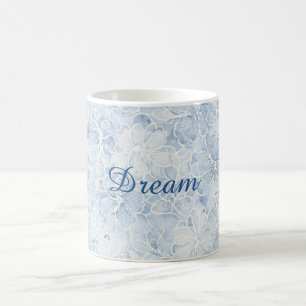 Hübsche Blaue Weiße Blumen Kaffeetasse