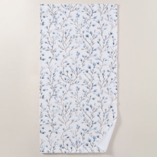 Hübsche blaue weiße Blumen Strandtuch