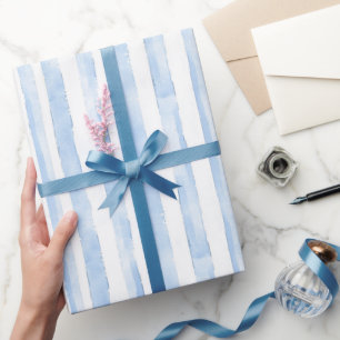 Hübsche blaue weiße Karo-Streifen-Junggesellinnena Geschenkpapier