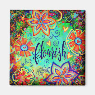 Hübsche bläuliche Whimsiksche Inspiration geblüht Magnet