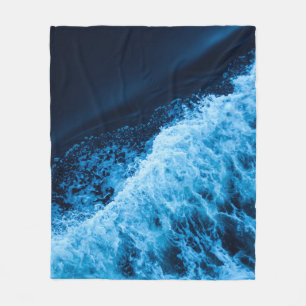 Hübsche Blauwellen Fleecedecke