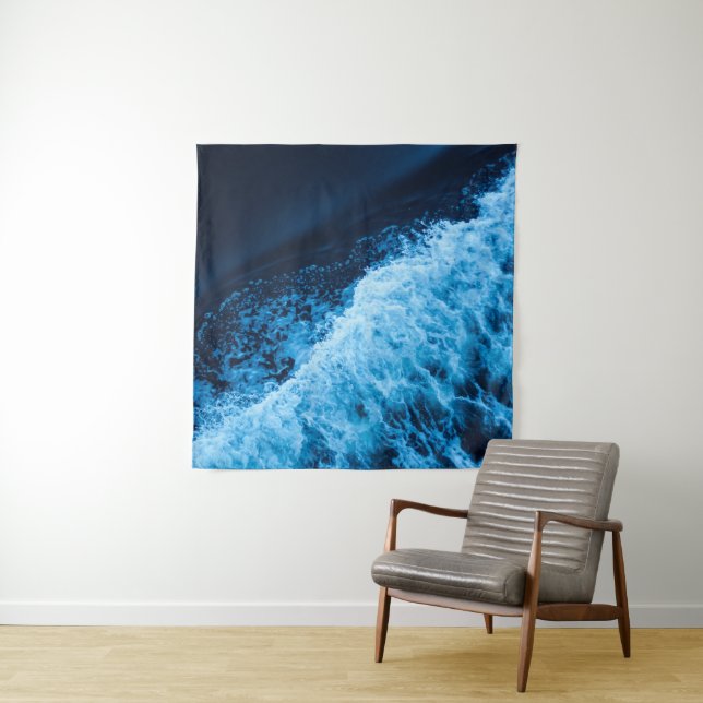 Hübsche Blauwellen Wandteppich (Beispiel)