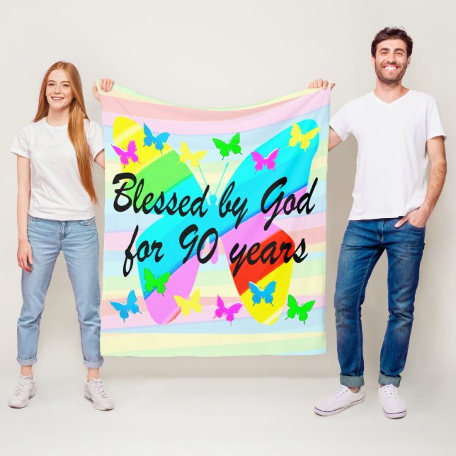 HÜBSCHE BLESSEITE VON GOTT FÜR 90 JAHRE FLEECE BLA (Beispiel)