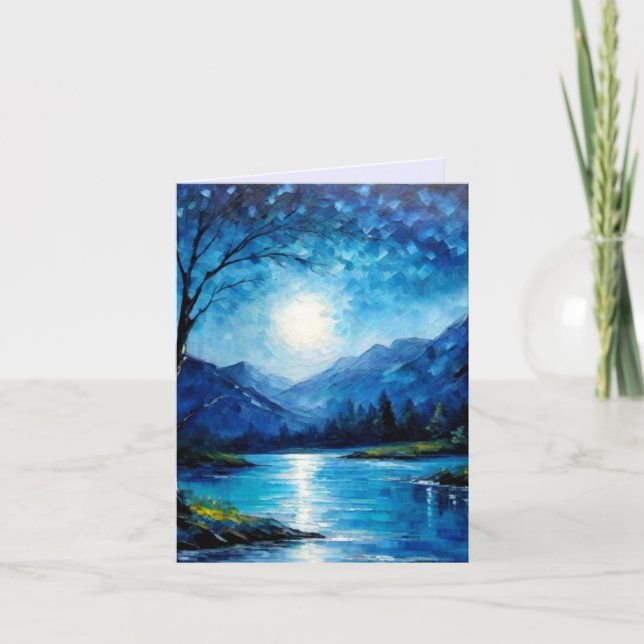 Hübsche Blue Lake Faltkarte Karte (Vorderseite)