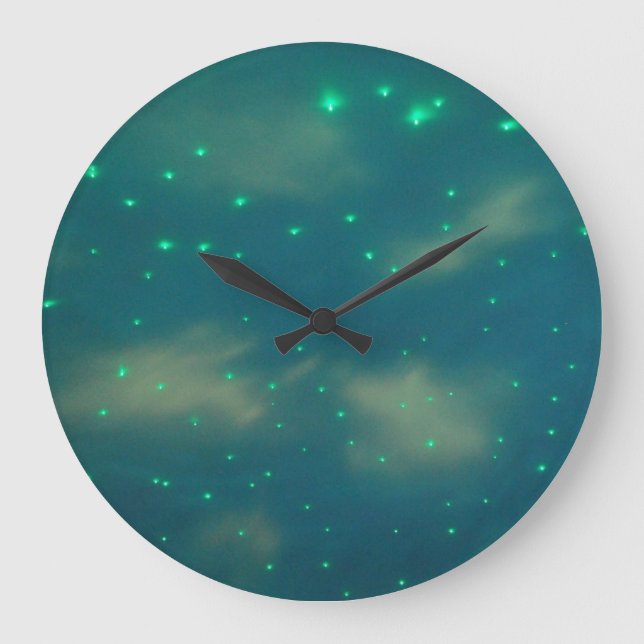 Hübsche Blue Sky Lights Große Wanduhr (Vorderseite)