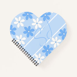 HÜBSCHE BLUE UND WEISSE BLUMENPATTERN SKY BLUME NOTIZBUCH