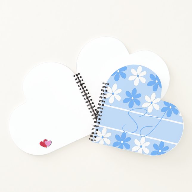 HÜBSCHE BLUE UND WEISSE BLUMENPATTERN SKY BLUME NOTIZBUCH (Innenseite)