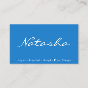 Hübsche Blue & White Script Schriftart Business Ca Visitenkarte
