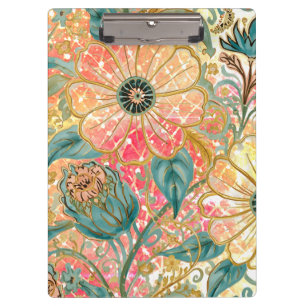 Hübsche blühende Blumen mit farbenfrohem Design,  Klemmbrett