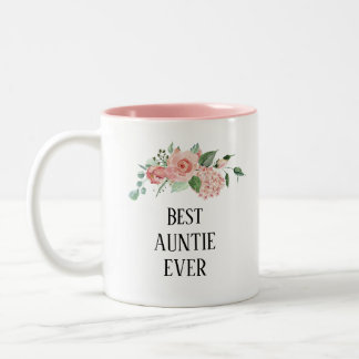 Hübsche blühende Personalisierte Tante je Zweifarbige Tasse