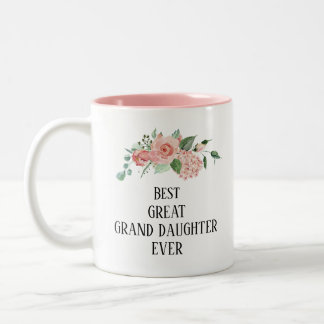 Hübsche blühende Personalisierte Urenkelin Zweifarbige Tasse