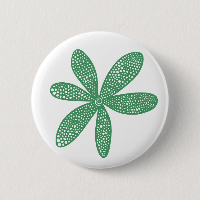 Hübsche Blume - Army Green on White Button (Vorderseite)