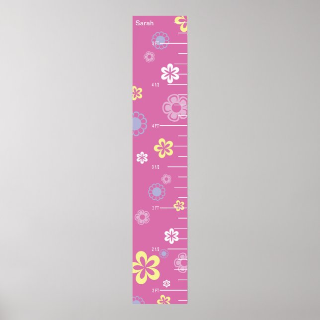 Hübsche Blume auf der Pink-Wachstumskarte Poster (Vorne)