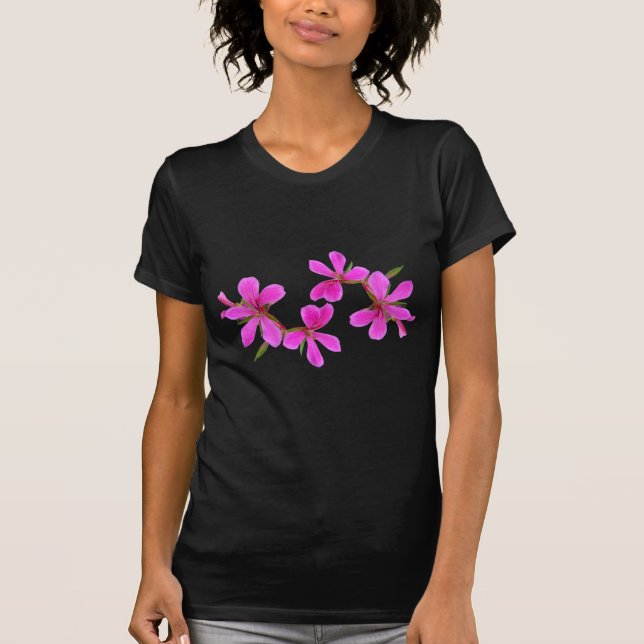 hübsche Blume aus rosa Gärten, Foto mit Blumenmust T-Shirt (Vorderseite)