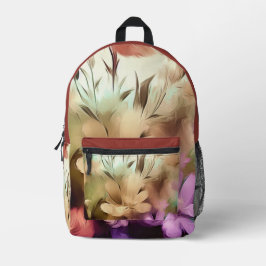 Hübsche Blume Blumenbackpack Druckknopfbeutel Bedruckter Rucksack