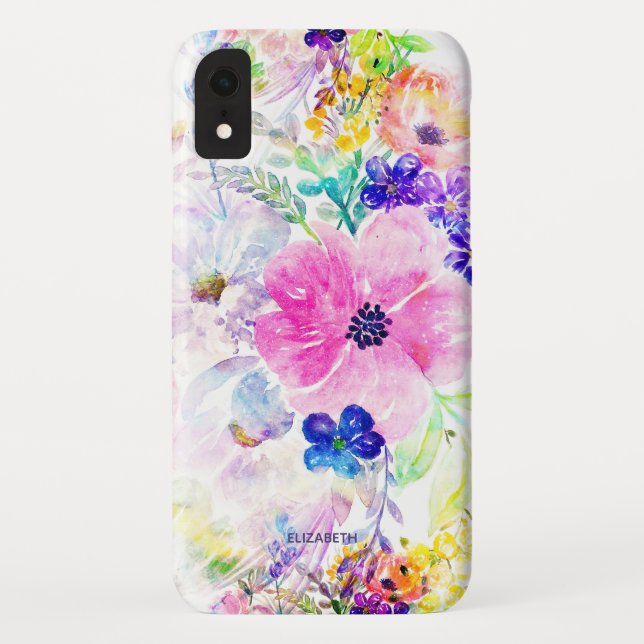 Hübsche Blume Boho Floral Watercolor Design Case-Mate iPhone Hülle (Rückseite)